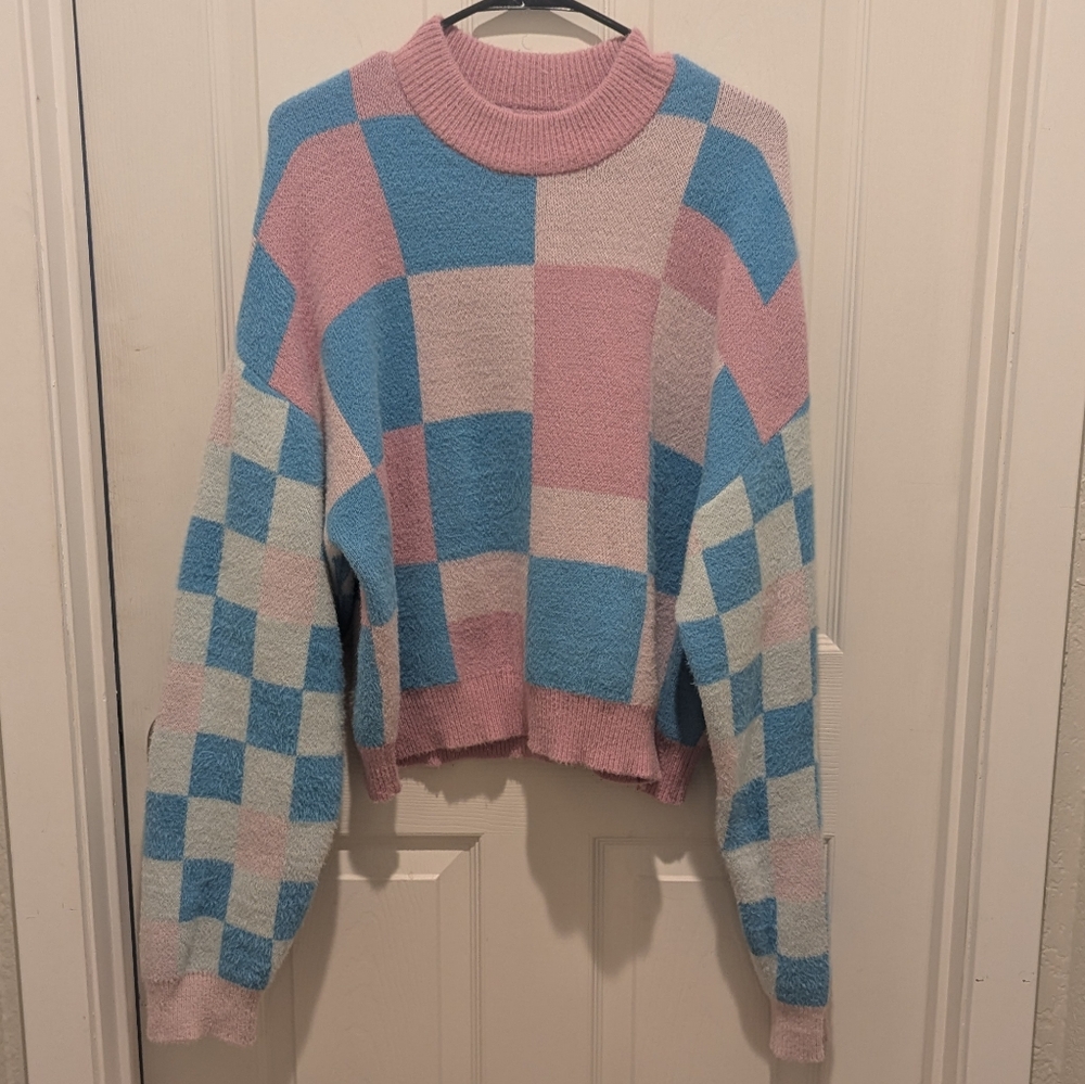 Colorful Checkered Sweater